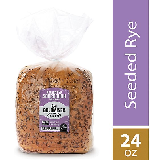 Goldminer Seeded Rye Sourdough Square Bread - 24 OZ