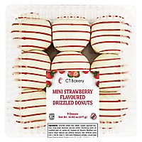 Strawberry Drizzled Mini Donuts 9 Count - 16.82 OZ - Image 1