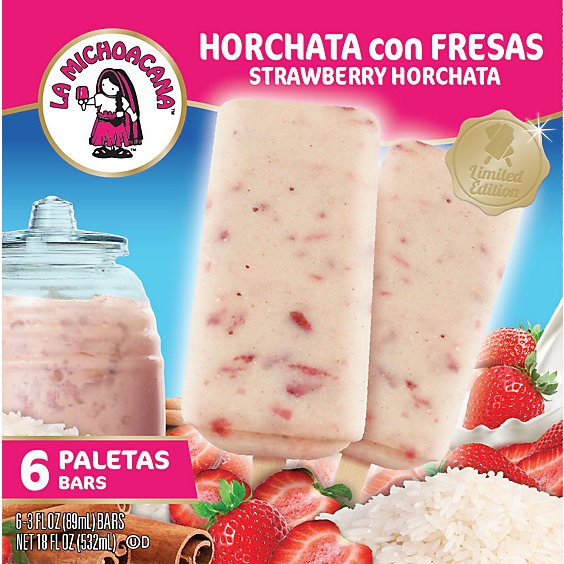 La Michoacana Horchata Strawberry Paletas - 18 FZ