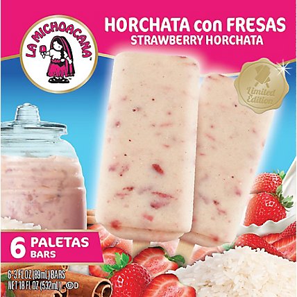 La Michoacana Horchata Strawberry Paletas - 18 FZ - Image 1