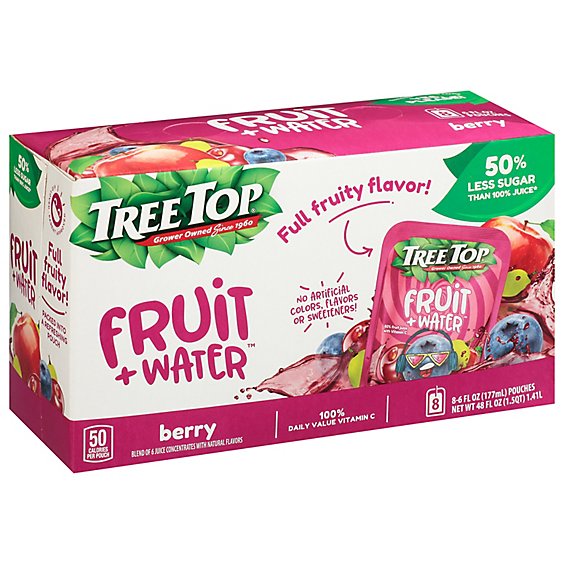 Tree Top Fruit Water Berry Juice Pouches - 8-6 FZ