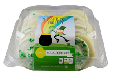 St Patricks Day White Frosted Sugar Cookies 10 Count 13.5 OZ Albertsons