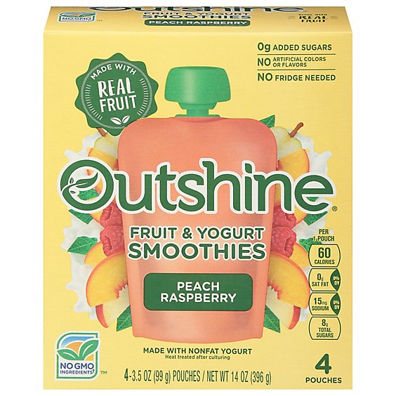 Outshine Smoothie Raspberry Peach - 4-3.5 OZ