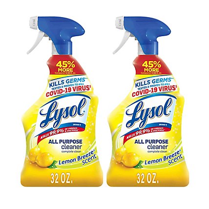 Lysol All Purpose Deodorizing Spray Lemon Breeze Cleaner Pack - 2-32 Oz - Image 1
