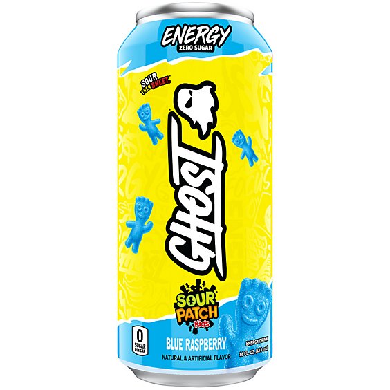 Ghost Sour Patch Kids Blue Raspberry Energy Drink In Can - 16 Fl. Oz.
