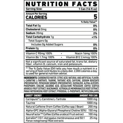 Ghost Sour Patch Kids Blue Raspberry Energy Drink In Can - 16 Fl. Oz. - Image 4