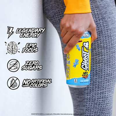 Ghost Sour Patch Kids Blue Raspberry Energy Drink In Can - 16 Fl. Oz. - Image 5