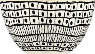 Cco Stoneware Bowl Black W Gold Electrop - 1 EA - Image 2