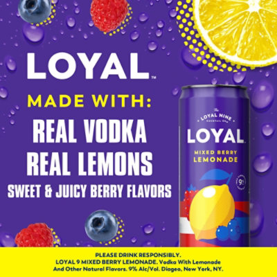 Loyal 9 Mixed Berry Lemonade Vodka Cocktail - 4-12 Fl. Oz. - Image 2