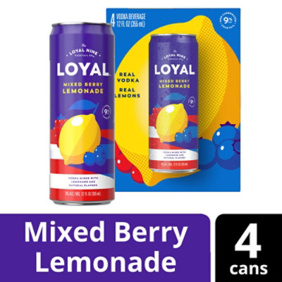 Loyal 9 Mixed Berry Lemonade Vodka Cocktail - 4-12 Fl. Oz.