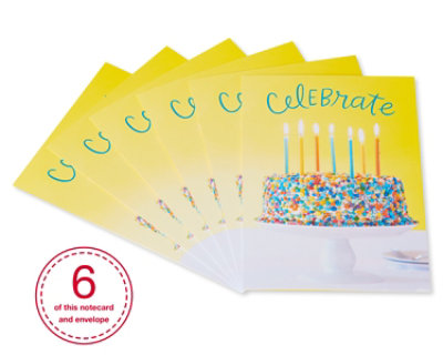 American Greetings Celebrate Cake Birthday Cards 6 Count - Each - Image 1