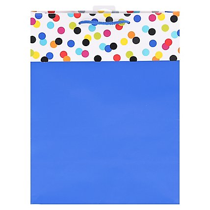 American Greetings Blue with Multicolor Cuff Large Gift Bag - Each - Image 1
