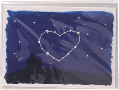 Papyrus Night Sky Heart Romantic Valentine's Day Card - Each - Image 2