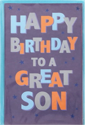 American Greetings Stacked Lettering Birthday Card for Son - Each - Image 2