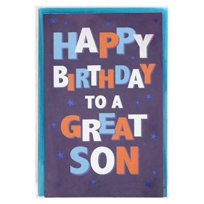 American Greetings Stacked Lettering Birthday Card for Son - Each