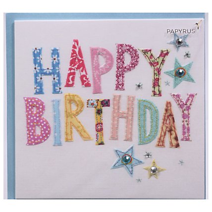Papyrus Stitching Text Happy Birthday Card - Each - Image 3