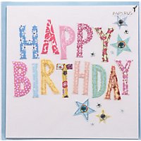 Papyrus Stitching Text Happy Birthday Card - Each - Image 2