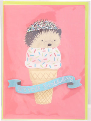 Papyrus Hedgehog and Ice Cream Birthday Card - Each - Image 2