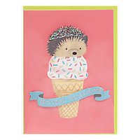 Papyrus Hedgehog and Ice Cream Birthday Card - Each - Image 1