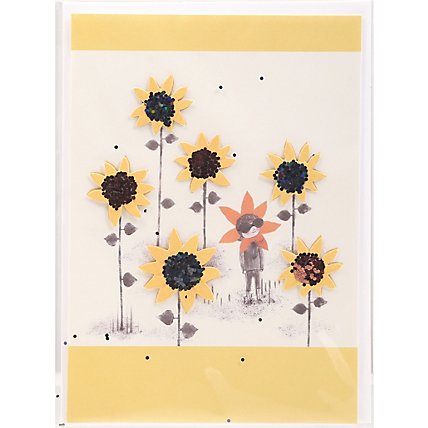Papyrus Sunflowers Blank Inside Thinking of You Card - Each - Image 2