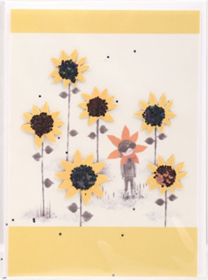 Papyrus Sunflowers Blank Inside Thinking of You Card - Each - Image 2