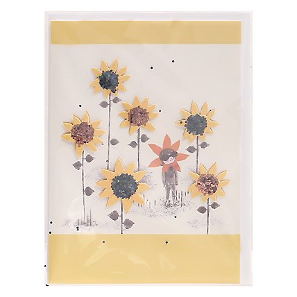 Papyrus Sunflowers Blank Inside Thinking of You Card - Each - Image 1