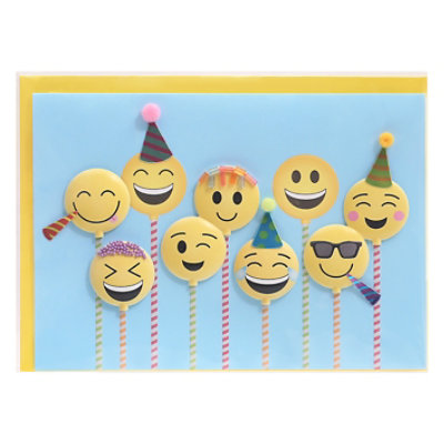 Papyrus Emoji Cake Pops Birthday Card - Each - Image 3