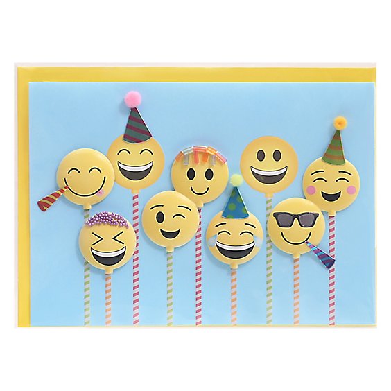 Papyrus Emoji Cake Pops Birthday Card - Each