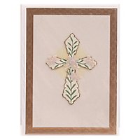 Papyrus Cross with Flowers Sympathy Card - Each - Image 3