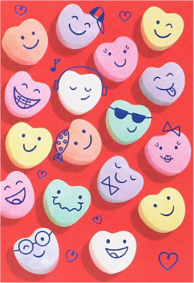 American Greetings Candy Heart Smileys Valentine’s Day Cards 6 Count - Each - Image 2