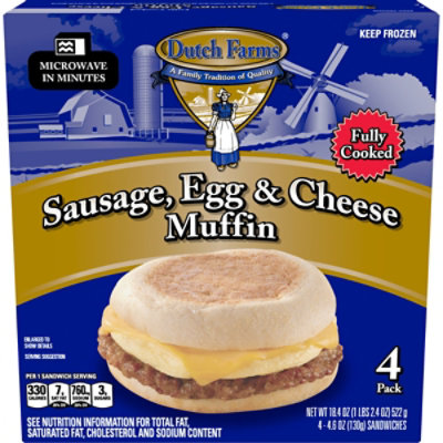 Dutch Farms Sausage Egg & Cheese Muffin - 18 Oz - Image 1