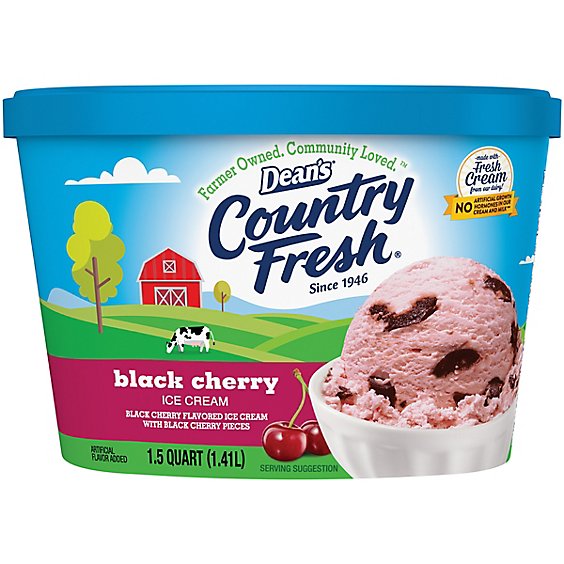 Dean's Country Fresh Ice Cream Black Cherry Chocolate Chunk Scround - 1.5 QT