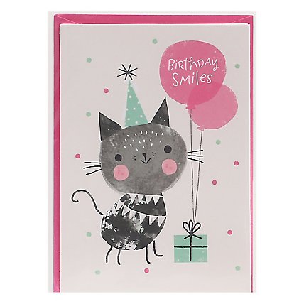 American Greetings Kitty with Balloon Birthday Card - Each - Image 1