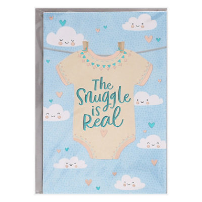American Greetings Snuggle Onesie Baby Shower Card - Each