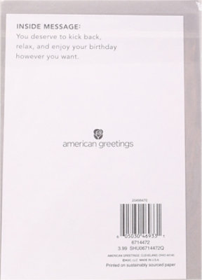 American Greetings Napping Sloth Funny Birthday Card - Each - Image 4