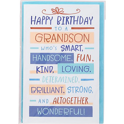 American Greetings Stacked Lettering Birthday Card for Grandson - Each - Image 2