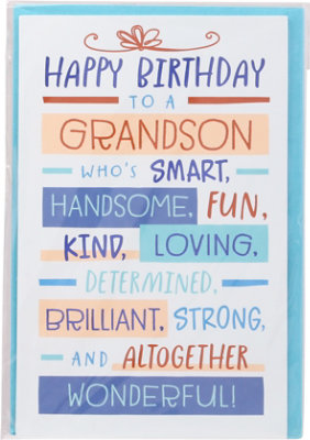American Greetings Stacked Lettering Birthday Card for Grandson - Each - Image 2
