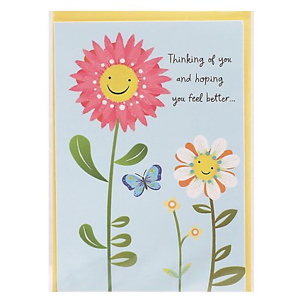 American Greetings Feel Better Smiling Flowers Thinking of You Card - Each - Image 3