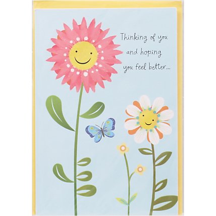 American Greetings Feel Better Smiling Flowers Thinking of You Card - Each - Image 2