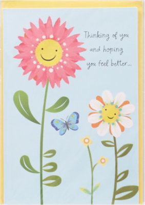 American Greetings Feel Better Smiling Flowers Thinking of You Card - Each - Image 2