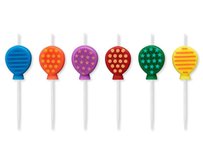 Papyrus Balloon Birthday Candles 6 Count - Each - Image 1