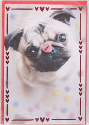American Greetings Pug with Candy Heart Valentine's Day Card - Each - Image 2
