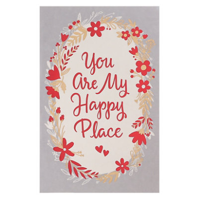 American Greetings Happy Place Floral Wreath Valentine’s Day Card - Each
