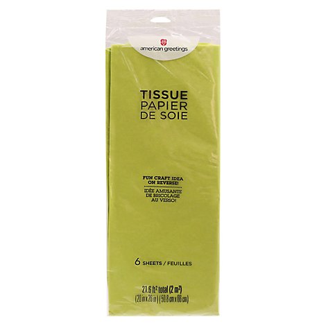 American Greetings Lime Green Tissue Paper 6 Sheets - Each