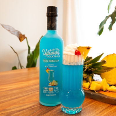 Uptown Wine Cocktails Blue Hawaiian Pineapple Texas Wine Based Cocktail - 750 Ml - Image 3