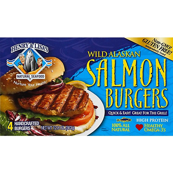 Henry & Lisa's Wld Alaska Salmon Burgers - 12.8 OZ