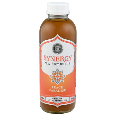 GT’s Synergy  Peach Paradise Kombucha - 16 Fl. Oz. - Image 3