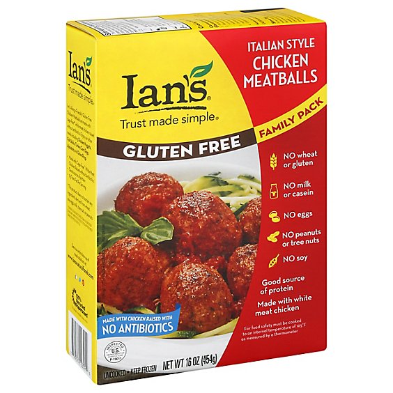 Ian's Meatballs Chicken Italian Gf - 16 OZ