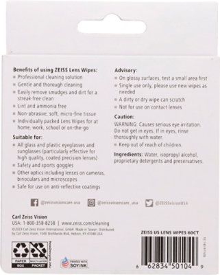 Zeiss Lens Wipes - 60 CT - Image 4