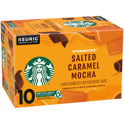 Starbucks 100% Arabica Salted Caramel Mocha Flavored K Cup Coffee Pods Box 10 Count - Each - Image 1